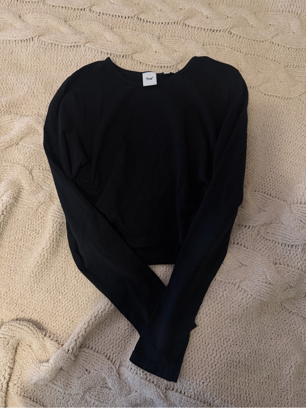 TNA Black Long Sleeve Crewneck Top